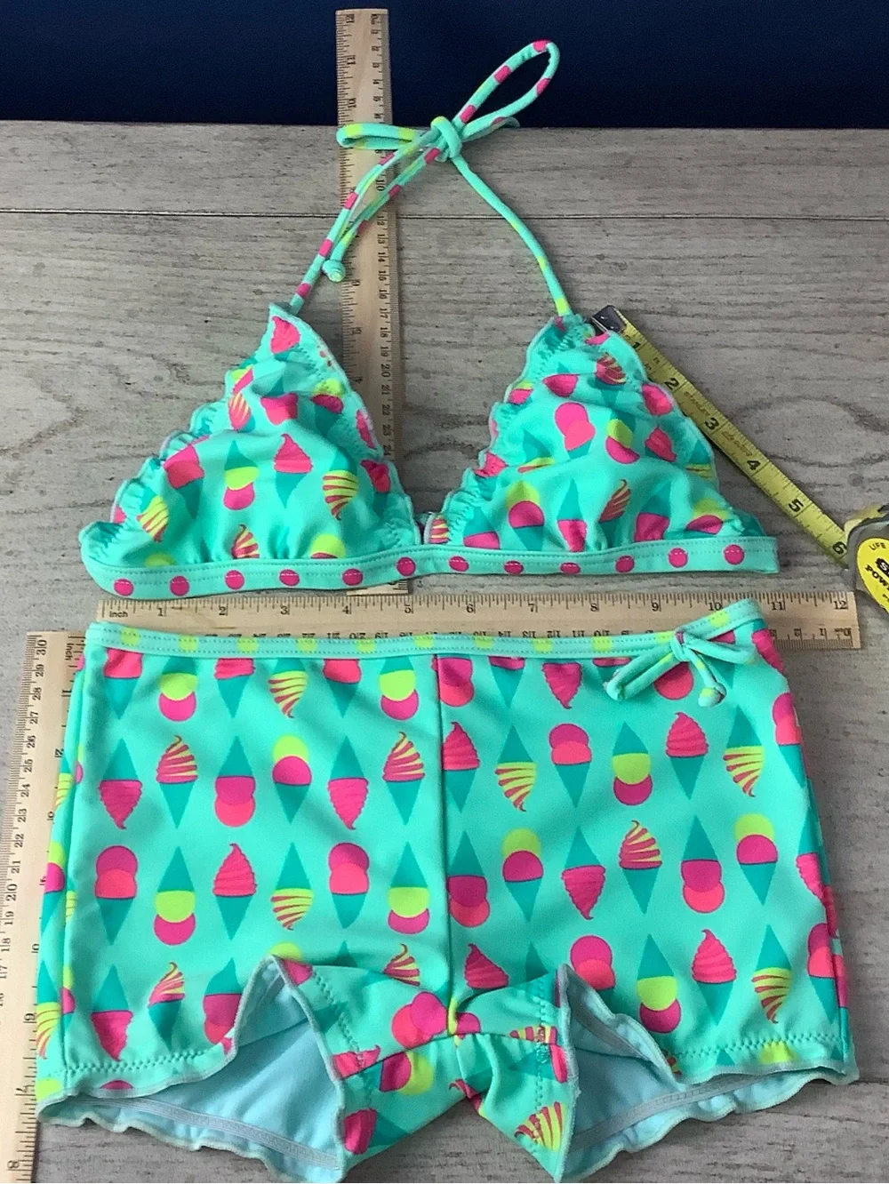 NWOT Girl's Size 7/8 Vigoss ICE CREAM CONE PRINT 2pc Swimsuit KAWAIICORE